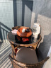 紫叶阳台小桌椅 一桌两椅家用小户型茶几创意简约收纳组合藤椅三件套 经典款 深棕圆形直径68[配坐垫] 实拍图