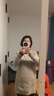恒源祥中長款毛衣女秋冬季套頭半高領(lǐng)2024新款羊毛衫寬松女士針織打底衫 米色 M 曬單實(shí)拍圖