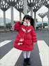 G.DUCKKIDS女童羽絨服外套2023新款兒童加厚冬裝寶寶漢服棉襖小女孩保暖上衣 紅色 90 建議身高80-90年齡2-3歲 曬單實(shí)拍圖