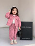 咭卡咭為女童套裝春秋2025新款兒童衣服小女孩洋氣休閑工裝外套兩件套寶寶 藕粉色 常規(guī) （碼數(shù)偏大拍正碼） 100 cm碼建議2-3歲(身高95左右) 曬單實拍圖