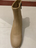 拔佳（Bata）時(shí)裝靴女冬商場(chǎng)新款粗跟羊皮通勤彈力瘦瘦短筒靴ANV47DD3 杏色 36 曬單實(shí)拍圖