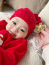 傳樂(lè )星（CHUANLEXING）2026馬年嬰兒新年拜年服滿(mǎn)月寶寶衣服百天男女過(guò)年冬款連體衣套裝 福馬-第一個(gè)新年（秋冬薄棉+帽襪） 73cm (15-17斤/3-6月)百天 曬單實(shí)拍圖