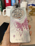 江銘 適用華為mate70pro手機殼華為mate70pro保護套全包防摔男女款創(chuàng  )意網(wǎng)紅殼閃粉鏡羽紗粉色蝴蝶+手鏈 曬單實(shí)拍圖