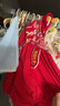 優(yōu)奇嬰兒衣服女寶寶夏季薄款包屁衣新中式滿月服百天寶寶紅色喜慶禮服 曬單實(shí)拍圖
