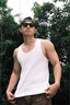 貓人背心男100%純棉男士運動背心羅紋背心7A級抑菌透氣防螨打底背心 100%純棉背心1件裝-白色 2XL 曬單實拍圖