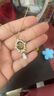 AJIDOU阿吉豆項鏈女人造鋯石蝴蝶結(jié)仿珍珠復古吊墜優(yōu)雅毛衣鏈生日禮物女 金色+黑色 38cm 長，延長鏈5cm 曬單實拍圖