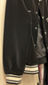 卡賓（CABBEEN）【霧面PU】男裝繡印棒球服2024春季新款寬松夾克潮流休閑外套 煤黑色01 XL /180/52 曬單實拍圖