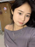 QMXD歐美風(fēng)十字架項鏈男士潮牌百搭男生吊墜小眾雙層疊戴鎖骨鏈配飾品 鏈長(cháng)【45+5CM】 曬單實(shí)拍圖