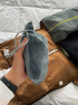 WELLHOUSE 棉绒充气U型枕护颈枕旅行4件套装眼罩耳塞收纳袋便携靠枕 灰色 实拍图