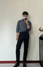 花花公子西褲男修身免燙西裝褲商務(wù)垂感西服褲夏季黑色職業(yè)休閑長(cháng)褲子 黑色 32 （2尺5） 曬單實(shí)拍圖