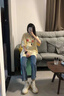 矜持范牛仔褲女2025新款春秋九分高腰褲子夏季小個(gè)子黑色彈力直筒 藍灰【帶腰帶】 1190 27 建議90-100斤 曬單實(shí)拍圖