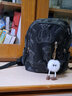 KATELUO迷你可愛(ài)小書(shū)包春游外出輕便逛街小背包女2026新款小巧大學(xué)生雙肩 黑色小號【帶小精靈掛飾】 曬單實(shí)拍圖
