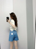 Calvin KleinJeans夏季女士經(jīng)典ck復(fù)古潮流毛邊高腰寬松牛仔短褲J224362 1AA-牛仔淺藍(lán) 25 曬單實(shí)拍圖