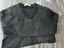 恒源祥100%純羊毛衫男士V領(lǐng)加厚毛衣雞心領(lǐng)男裝15213601 蘭黑 175/92A  曬單實(shí)拍圖