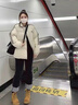 鏡莎24新款羽棉襖絨服女花條紋棉服女冬季加厚情侶立領面包服棉衣外套 米白 均碼【可備注碼數(shù)】 曬單實拍圖