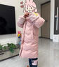 英氏（YEEHOO）兒童羽絨服女童保暖外套冬季時(shí)尚中長(cháng)款加厚中大童裝洋氣冬裝新款 字母小花粉色 140 曬單實(shí)拍圖