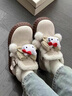 蒂斯馳棉靴卡通雪地靴女2024冬季新款加絨加厚保暖毛毛鞋厚底百搭棉鞋女 米白色 37 曬單實(shí)拍圖