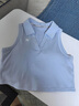 悅步無袖POLO網球服背心翻領女夏季運動內衣帶胸墊健身文胸瑜伽服上衣 天空藍【Polo領】 M 建議體重【100-120斤】 曬單實拍圖