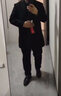 皮爾卡丹（pierre cardin）鵝絨羽絨雙面呢大衣男羊毛呢子風(fēng)衣中長(cháng)款羊毛絨外套春秋冬季針織 黑色(100羊毛+鵝絨內膽) 3XL 170-190斤 曬單實(shí)拍圖