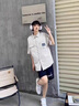 安初夏短袖襯衫男士休閑套裝夏季襯衣男裝潮流痞帥氣衣服外套搭配三件套 K14淺灰襯衫+純棉T+灰褲 XL【120-140斤】 曬單實拍圖