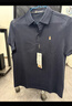 暇步士（Hush Puppies）【含桑蠶絲】夏季男裝清涼舒適百搭休閑短袖POLO衫 墨藍色 XL 曬單實(shí)拍圖