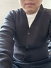 與狼共舞【加絨】針織開衫毛衣男秋冬款刺繡針織衫外套 001黑色 175  曬單實拍圖