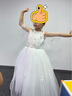 女童洋氣白紗公主裙輕奢高級(jí)感婚禮兒童主持人生日鋼琴演出晚禮服 白色長(zhǎng)款 140 曬單實(shí)拍圖