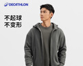 迪卡儂（DECATHLON）仿羊羔絨外套秋冬男加厚保暖連帽外套寬松休閑拉鏈衛(wèi)衣 卡其灰 M 曬單實(shí)拍圖