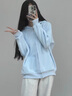 乖米豆衛(wèi)衣女裝秋季外套女寬松連帽穿搭美式慵懶開衫灰色春秋季冬加絨 乳藍(lán)色 春秋薄款 M 曬單實(shí)拍圖