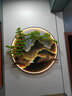 佳瑞園林新中式迎客松帶燈壁飾客廳玄關(guān)墻面裝飾掛畫(huà)沙發(fā)背景圓形鐵藝掛件 60cm 小件迎客金山直徑+3用遙控 曬單實(shí)拍圖