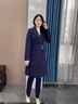 威世品職業(yè)毛呢大衣女秋冬季新款加棉加厚呢子外套工裝銷(xiāo)售珠寶店工作服 藏青色-加棉 加厚 XL 曬單實(shí)拍圖