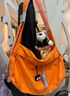 瑜尚臻品輕便斜挎包包多口袋大容量休閑百搭單肩斜挎包女大容量通勤包 多口袋斜挎包【桔色】 曬單實(shí)拍圖