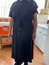 奧絲婕（Aosijie）高端品牌氣質(zhì)連衣裙女夏季新款大碼遮肚顯瘦媽媽減齡中長款襯衫裙 藏蘭色 XL 【115-125斤左右】 曬單實(shí)拍圖