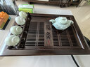 漢唐功夫茶盤(pán) 黑紫檀實(shí)木茶具泡茶套裝 家用客廳儲排水兩用式悠然茶托 單個(gè)悠然茶盤(pán)（配杯架） 長(cháng)53.4 寬32.4 高8.4 cm 曬單實(shí)拍圖