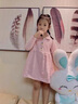 G.DUCKKIDS小黃鴨童裝女童連衣裙春秋款兒童公主裙24新款秋裝長袖女寶寶裙子 粉紅色 100 (建議身高90cm 3-4歲) 曬單實(shí)拍圖
