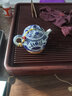 清彩仿明柴窯青花茶壺手工壺手繪魚藻紋泡茶壺功夫茶具小容量陶瓷單壺 柴窯青花魚藻紋茶壺 260ml 曬單實(shí)拍圖