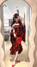 閃動少女（SHANDONGSHAONV）洛麗塔lolita春秋紅色玫瑰禮服魚尾裙優(yōu)雅女神御姐禮禮服生日裙子 魚尾裙 L 曬單實拍圖