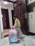 yitongxiang迪士尼兒童可坐拉桿箱愛(ài)莎公主行李箱萬(wàn)向輪旅行男女童登機箱 16英寸新冰雪粉色拉鏈 曬單實(shí)拍圖