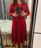 Mapping香港改良旗袍新中式连衣裙女士高级感轻奢气质收腰显瘦百搭长裙子 红色 L 晒单实拍图