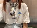 ALLFOND清香玫瑰真絲桑蠶絲雙縐圍巾絲巾女秋冬森系小清新披肩 限定版水墨竹 曬單實拍圖