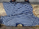 體能服短袖?；晟纓恤男訓練服套裝海洋水手夏季軍迷藍白條紋速干 套裝（上衣+褲子） 165-170/92-96 曬單實(shí)拍圖