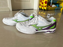 美津濃（MIZUNO）WAVE FANG PRO系列2男女專(zhuān)業(yè)羽毛球鞋減震防滑透氣室內綜合訓練鞋 白綠紫【穩定支撐】FANG PRO 43 =280mm 曬單實(shí)拍圖