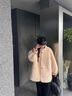 衣典零一（LEDIALYI）韓版高級(jí)感兩面穿羊羔毛絨外套女秋冬季2024新款加絨皮毛一體棉衣 卡其色 S (建議105斤以內(nèi)） 曬單實(shí)拍圖