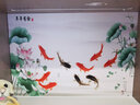 年年有余荷花九魚(yú)圖橫版玄關(guān)裝飾壁掛畫(huà)客廳招財沙發(fā)背景墻貼自粘 背膠（背面帶膠，撕掉可貼） 80×40厘米年年有余 2000 曬單實(shí)拍圖
