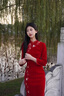 布伊特紅色旗袍2024新款敬酒服新娘刺繡中式結(jié)婚禮服訂婚裙秋冬季長袖 酒紅色 春山如黛 旗袍 M 曬單實拍圖