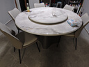 顧家家居意式輕奢大理石餐桌椅組合別墅飯桌別墅高檔大圓桌 北冰洋原畫(huà)-1.5M圓桌+可頌灰椅*6 曬單實(shí)拍圖