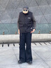 POUM工裝棉衣馬甲男冬季潮牌外穿保暖棉服襖子外套寬松坎肩馬夾背心 WFL-LS80黑色 XL 曬單實(shí)拍圖