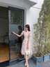 麥斯貝思旗袍敬酒服新娘小個(gè)子訂婚衣服禮服女宴會(huì)晚禮服連衣裙酒紅色回門 花色 XS 曬單實(shí)拍圖
