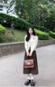 艾美琦美（AIMEIQIMEI）春季穿搭女套裝學(xué)院風(fēng)時尚針織開衫假兩件2025連衣裙子高腰顯瘦 長款套裝 M 曬單實拍圖