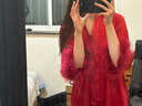 俞兆林結婚晨袍女新娘伴娘長(cháng)款睡袍高級簡(jiǎn)約婚禮新婚本命年紅色睡衣 曬單實(shí)拍圖